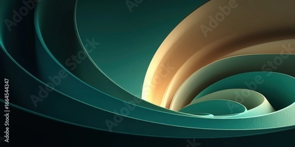 Fototapeta Minimalist curved surfaces with smooth texture and elegant color transitions

