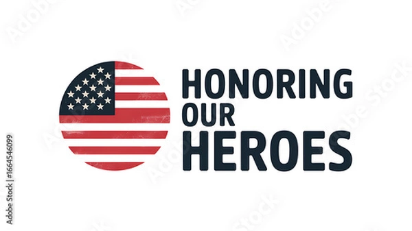 Obraz Patriotic honoring our heroes design with american flag for memorial day celebration