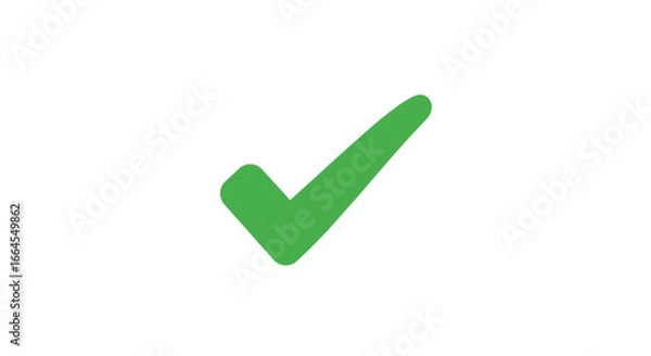 Obraz Green check mark symbol on a white background, representing approval and validation.