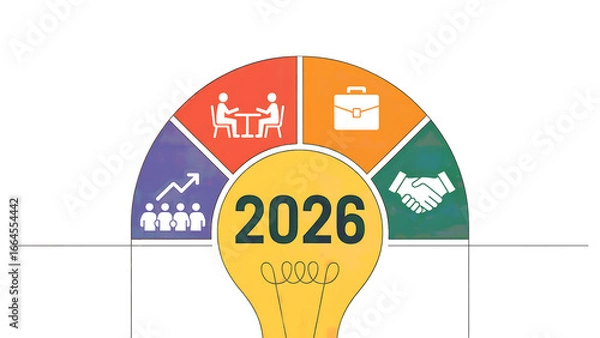 Fototapeta  bulb showing year  2026 goals future symbolizing 