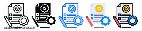 Obraz Standardized Work icon Multi Style Vector Illustration