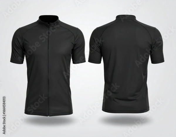 Obraz Black Cycling Jersey Front and Back Views