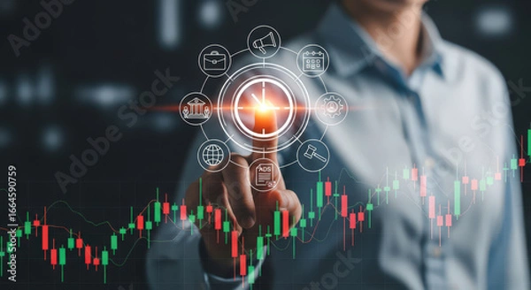 Fototapeta Time Management Optimization with Digital Tools and Workflow Automation for Productivity Enhancement and Efficiency Improvement in Business Operations and Scheduling