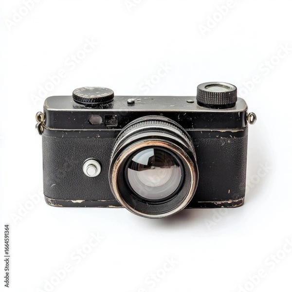 Fototapeta Vintage black camera, front view