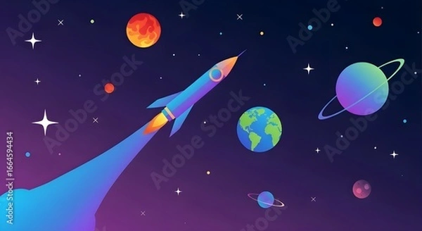 Fototapeta Space Exploration Concept Art Illustration