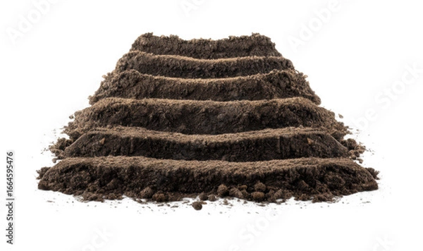 Obraz Soil layering techniques agriculture fields informative article environment view isolated on transparent background, png