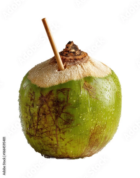 Obraz Refreshing coconut drink tropical paradise food natural isolated on transparent background, png