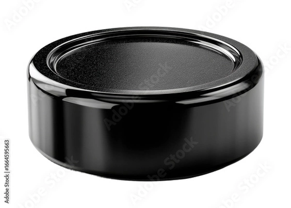 Obraz Stylish black bottle cap product minimalist design isolated on transparent background, png