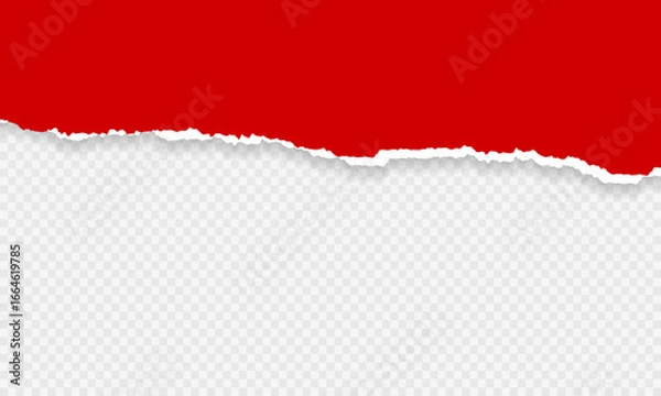 Obraz Red torn paper on transparent background