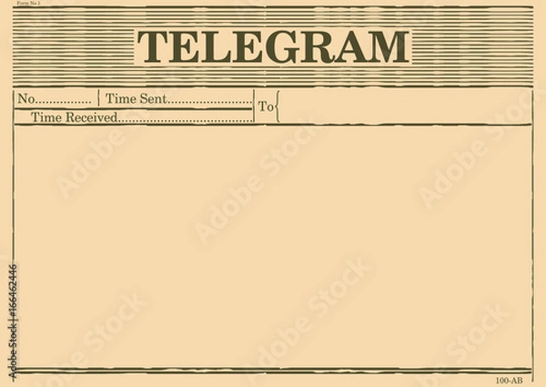 Obraz Blank telegram form. Flat vector.