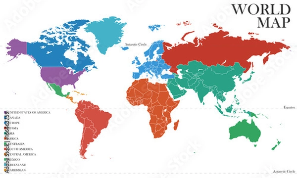 Fototapeta World map, vector