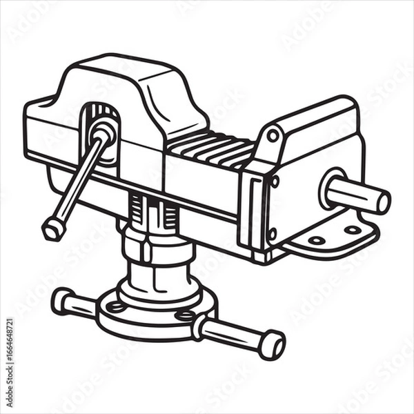 Fototapeta bench vise vector art illustration