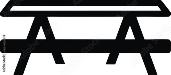 Fototapeta picnic table vector silhouette vector icon