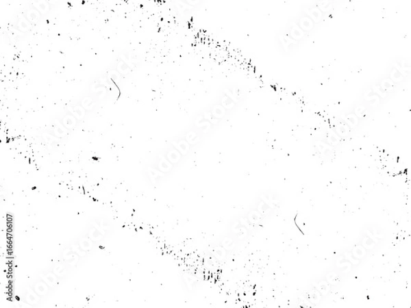 Fototapeta The image presents a distressed white surface, heavily marked with an array of black specks and imperfections, creating a textured effect of age and wear.