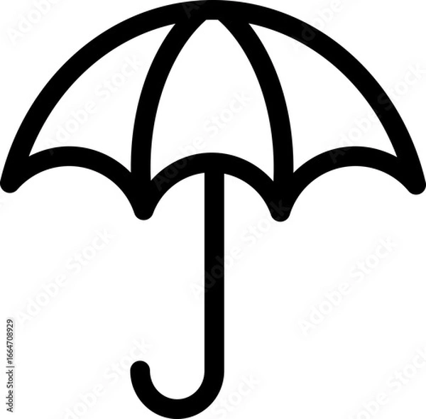 Obraz Simple umbrella line icon for rain protection, ideal for weather, travel, or forecast applications