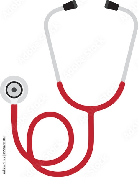 Obraz Colorful stylized illustration of a medical stethoscope on a transparent background