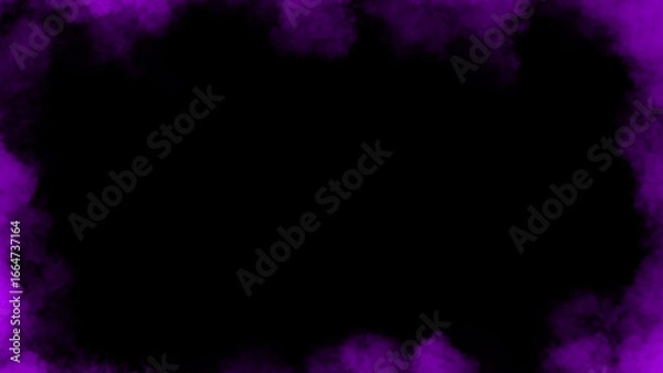 Fototapeta Purple smoke frame white flame . Border fog mist texture effect for film , text or space
