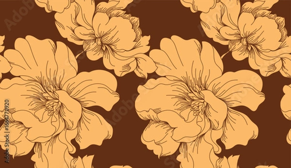 Fototapeta Seamless flower pattern. Textile print pattern