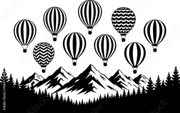 Fototapeta "Mountain Skies and Hot Air Dreams"