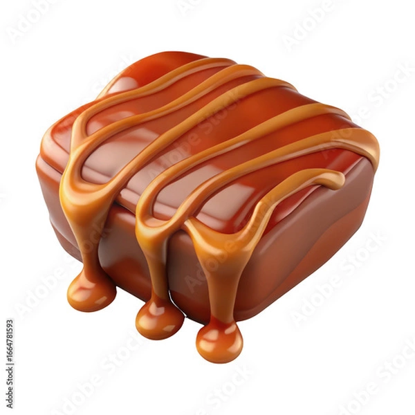 Obraz Chocolate candy with caramel drizzle sweet dessert