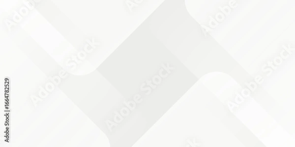 Fototapeta 3D white geometric abstract background overlap layer on bright space with rounded rhomb effect decoration