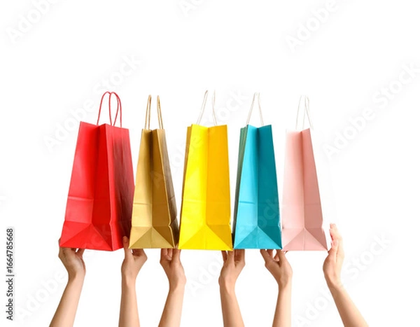 Fototapeta woman holding shopping bags