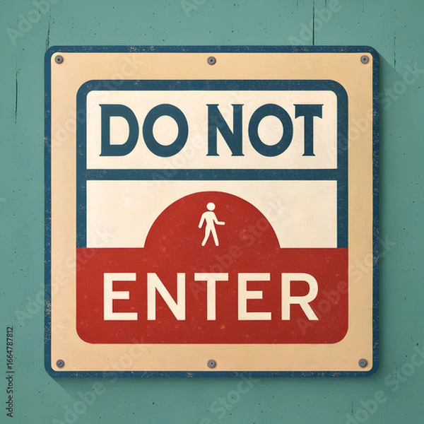 Fototapeta flat design do not enter sign design