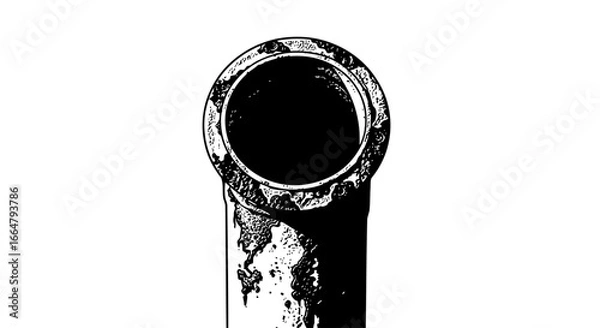 Obraz highresolution transparent background pipe illustration isolated rusty pipe end for industrial design website decoration and seamless composition