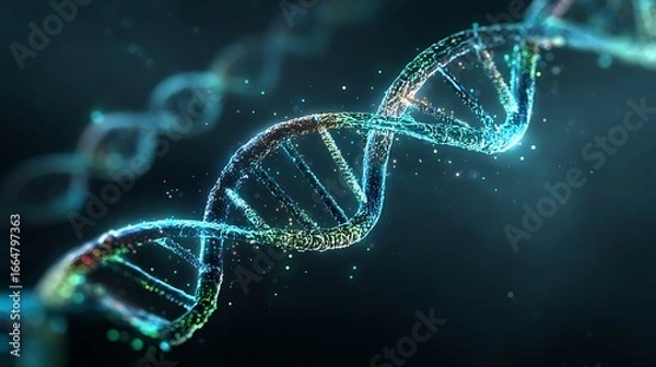 Fototapeta Dna Structure with Molecule Double Helix Representing Genetic Code Concept