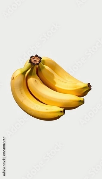 Fototapeta A bunch of ripe yellow bananas isolated on a pure white background, studio shot, white background, background