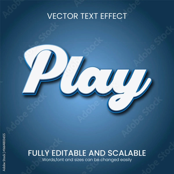 Obraz Play Vector Font Effect—Fun 3D Editable Typography for Posters and Digital Design