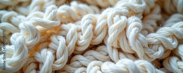 Fototapeta Soft white fluffy wool fabric texture background. Luxurious, cozy, and warm textile surface, wool, white background