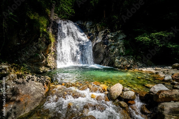 Obraz Hiking to the Kuenser Waterfall near Dorf Tirol - Meran South- Tyrol