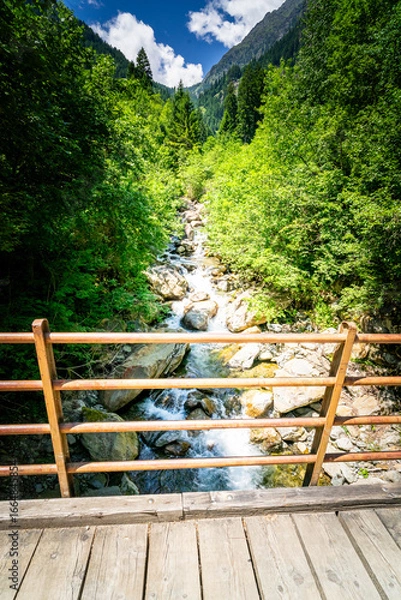 Obraz Hiking to the Kuenser Waterfall near Dorf Tirol - Meran South- Tyrol