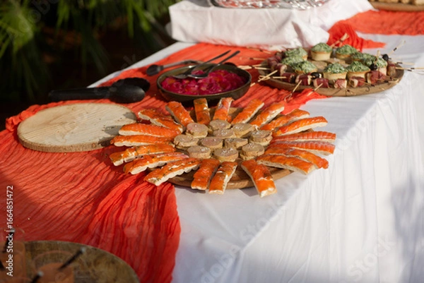 Obraz Buffet apéritif coloré avec assortiment de canapés et amuse-bouches