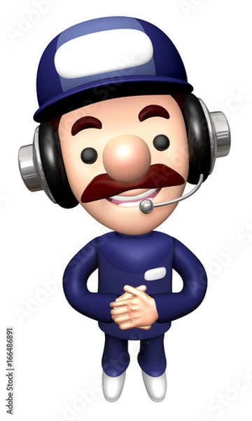 Fototapeta 3D Repairman Mascot Kindly greet.