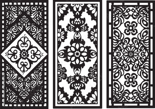 Fototapeta Laser Cut Botanical Stencil Bundle