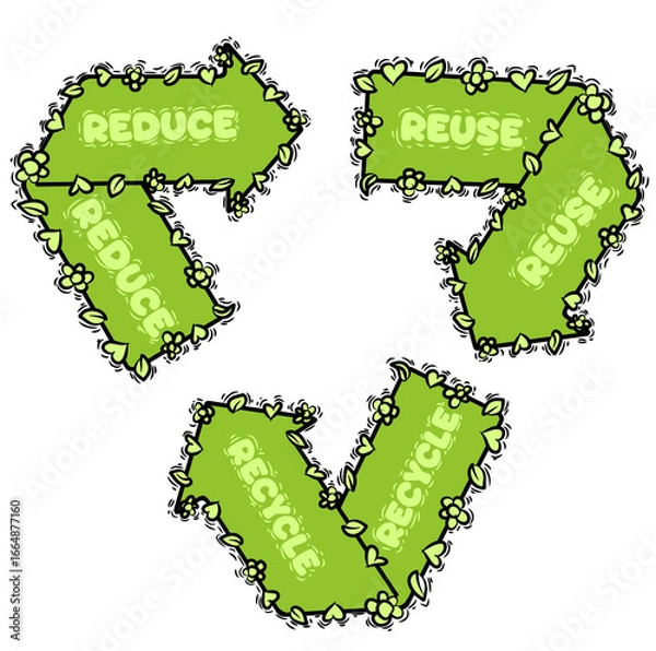 Obraz Recycle green arrow font isolated