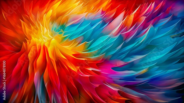 Fototapeta カラフルな流れと動きで躍動感を表現したアブストラクトイメージ