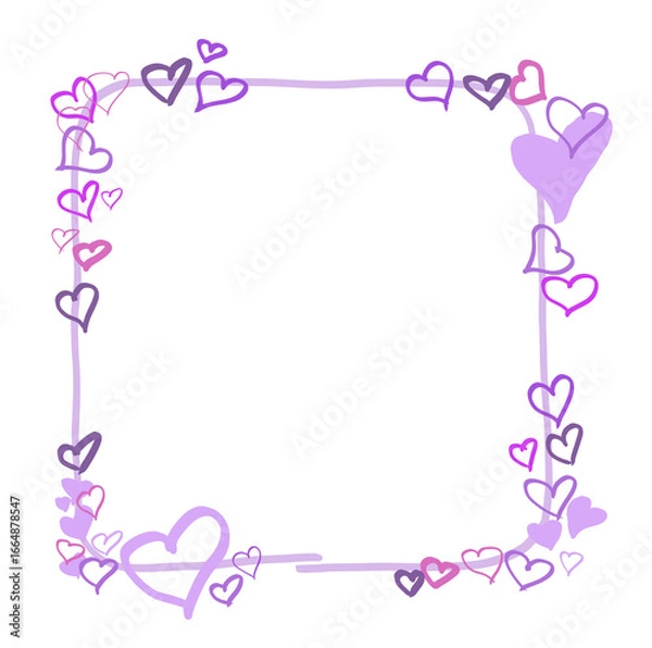 Fototapeta frame with hearts
