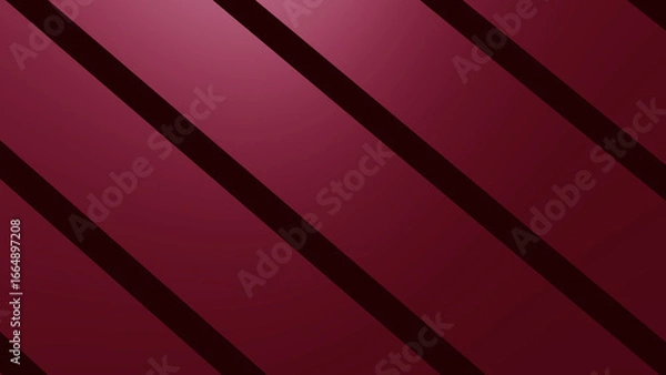 Fototapeta Sophisticated abstract background featuring a pattern of diagonal burgundy stripes with a subtle gradient and shadow effect, creating a modern, minimalist texture