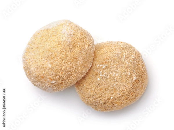 Obraz Frozen round uncooked fish cakes