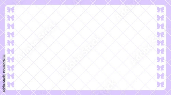 Obraz 格子柄リボンフレーム　紫