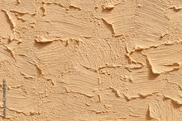 Fototapeta Close-up view of textured light beige plaster.