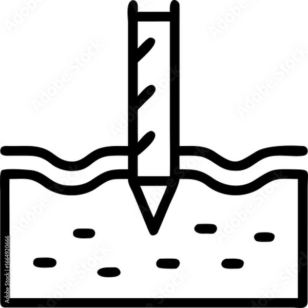 Fototapeta geotechnical vector icon on white or transparent background. types of engineering or engineering icons items Stroke icon collections. Editable Stroke icon collection Outline icon.