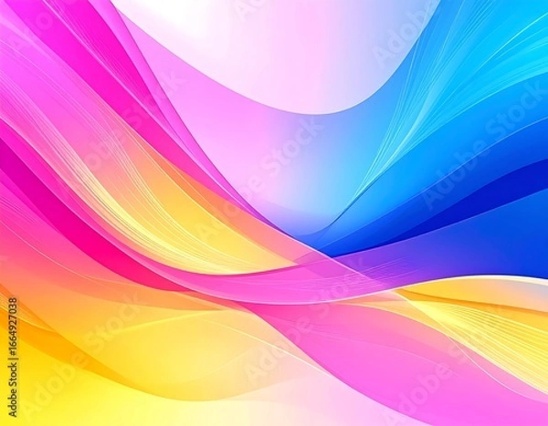 Fototapeta Abstract image of flowing, vibrant, multicolored waves