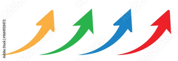 Obraz Curve arrow upward motion symbol colorful modern flat vector design