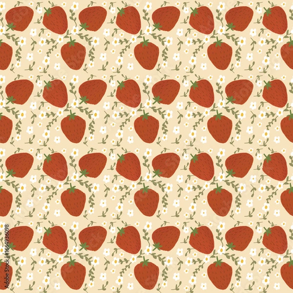 Obraz seamless pattern with strawberry