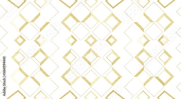 Fototapeta Gold Geometric Diamond Pattern on White Background image