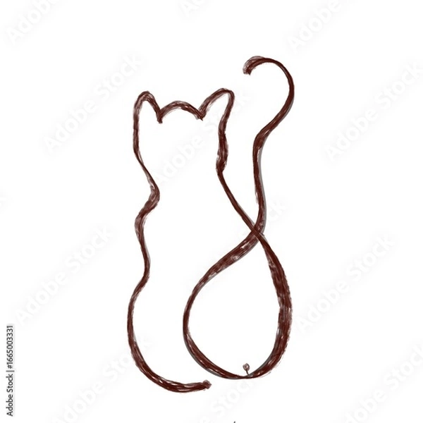 Obraz  cat line art illustration 